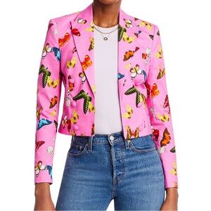 L'AGENCE Women's Inez Cropped Butterfly Blazer.